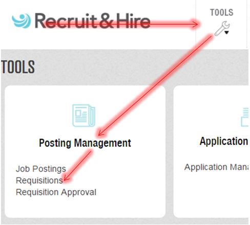 Requisitions Menue 